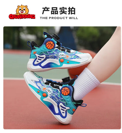 Kids Sneakers Fashion Basketball Shoes for Children Boys Breathable Mesh Sneakers Casual Sports Shoes New Design Trainers