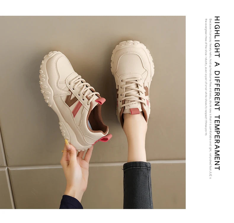 Low-top casual sneakers for women, versatile sports shoes, chunky dad shoes, slip-resistant and durable fashion shoes, KT299-1