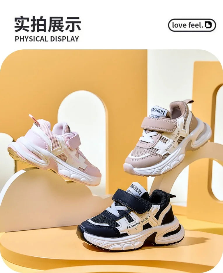 Autumn New Children Shoes Mesh Breathable Kids Sneakers Outdoor Sport Shoes Comfortable Soft Sole Fashion Girls Boys Shoes