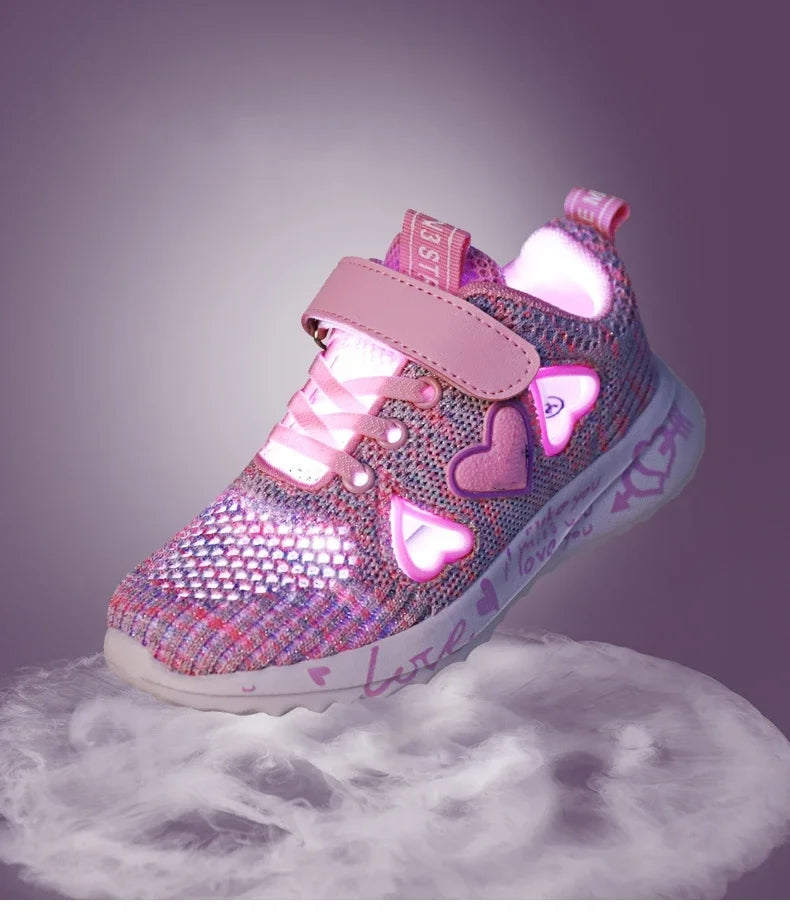 Girls Casual Shoes Children Light Mesh Sneakers Kids Summer Autumn Tenis Cute Sport Cartoon Running Sock Footwear Female