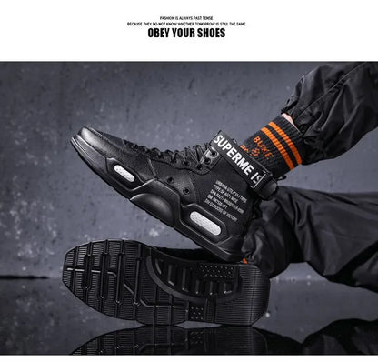 Mens Casual Sneakers High-tops Sneakers Trendy Boys Basketball Sports Tennis Shoes Outdoor Off-road Shoes Couple Sneakers