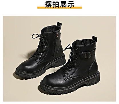 Women Boots 2024 Autumn Winter New Fashion Classic Short Boot Handsome Ankle Boot Work Clothes Shoe Botas de mujer black boots