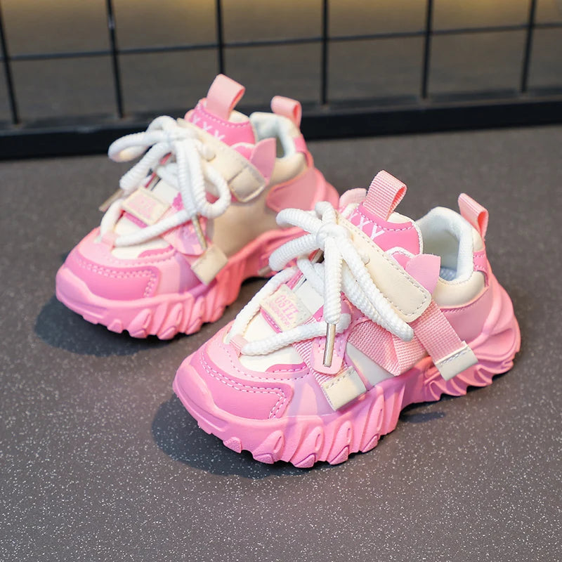Kids Sport Chunky Shoes Mesh Breathable Casual Girls Sneakers children boy Shoes