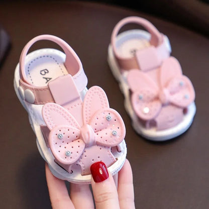 Infant Girls Sandals Summer Baby Shoes Can Make Sounds Cute Bow Princesses Kid Toddler Children Soft First Walkers