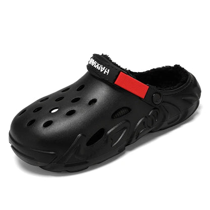 Winter Warm Home Slippers Men Waterproof Fur Clogs Slippers Garden Slippers Fuzzy Plush Slippers Bedroom Shoe For Indoor Outdoor (Available)