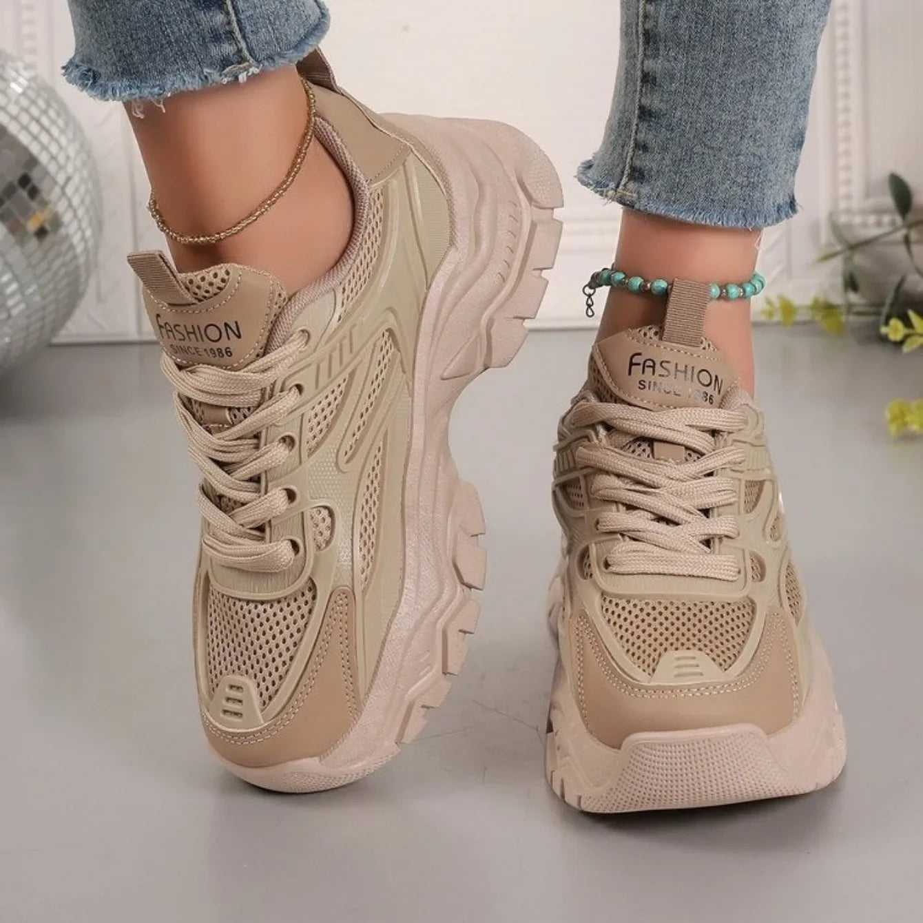Women Sneakers New Fashion Chunky Sneakers Women Outdoor Tennis Platform Sports Shoes for Women Lightweight Designer Shoes