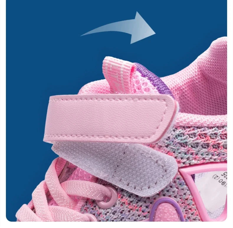 Girls Casual Shoes Children Light Mesh Sneakers Kids Summer Autumn Tenis Cute Sport Cartoon Running Sock Footwear Female
