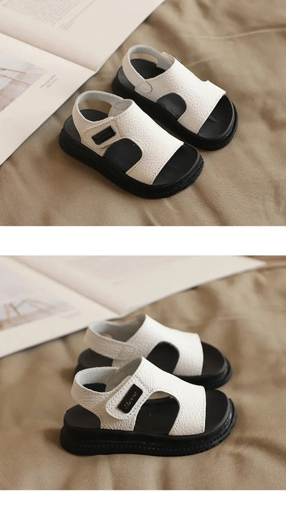Children's Sandals Male Summer 1-5 Year Old Soft Sole Non slip 2 Children's Sports Leather Beach Sandals 3 Baby Toddler Female