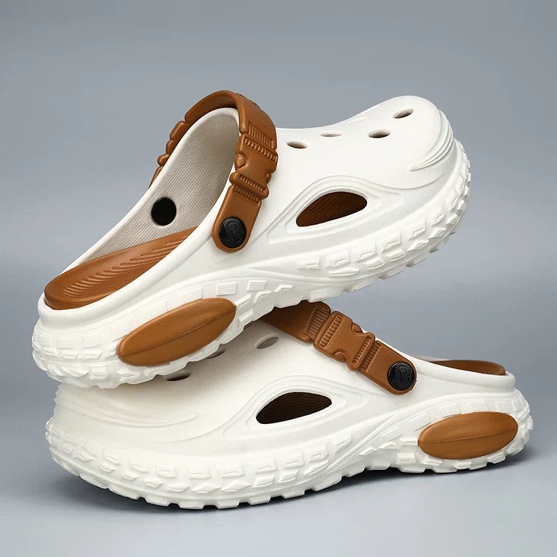Summer Men's Thick Soled Non-Slip Breathable Toe-Cap Sandals Casual Beach Slippers