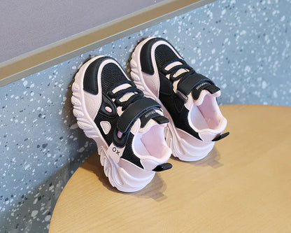 2025 New Spring Autumn Boys White Shoes Girls Breathable Mesh Casual Soft Sole Sneakers Kids Running Shoes Children Sports Shoes