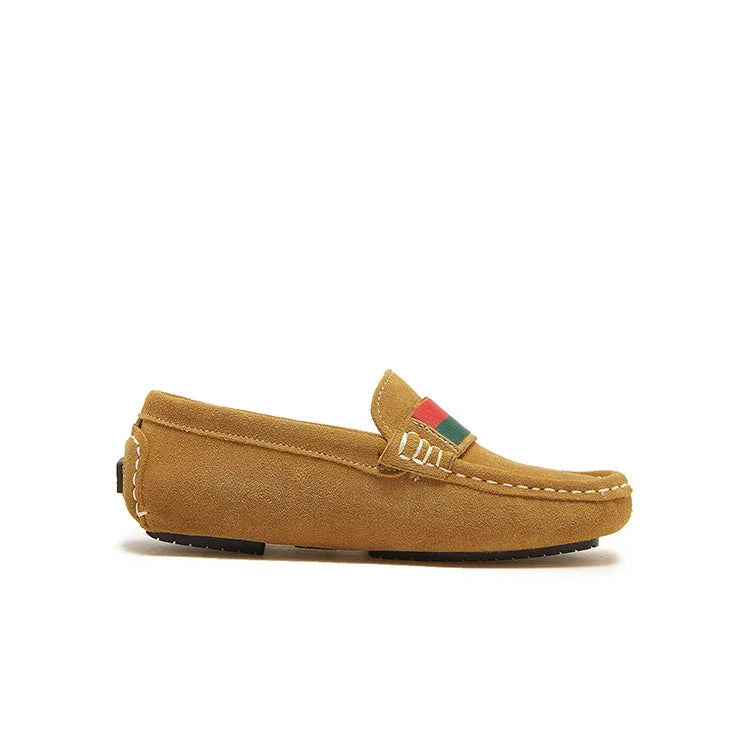 Boys Leather Shoes Black White for School Party Wedding Kids Formal Flats Loafers Slip-on Soft Loafers Children Moccasins 26-37