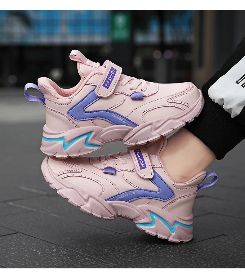 Fashion Children Sneakers Boys Shoes Leather Pu Kids Shoes School Casual Sports Tennis Sneakers for Girls