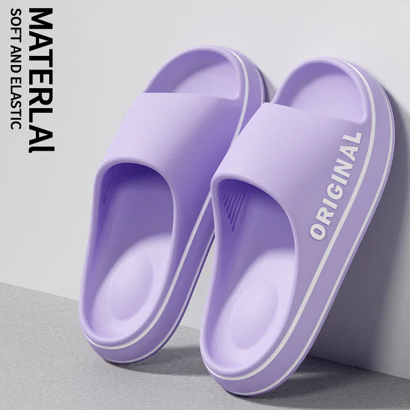 Mens Thick Sole Indoor Bathroom Anti Slip Shoes Summer Couple Sandals Feslishoet Women Letter Slippers Beach Slides Solid Color
