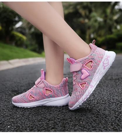 Girls Casual Shoes Children Light Mesh Sneakers Kids Summer Autumn Tenis Cute Sport Cartoon Running Sock Footwear Female