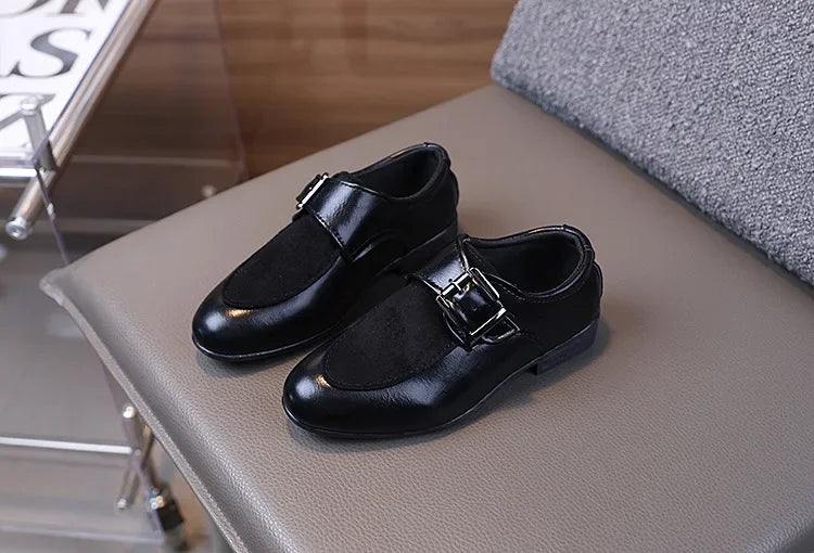 New Boy School Leather Shoes Pointed-toe Kids Formal Uniform Performance Loafers Fashion Versatile Children's Causal Low-heels