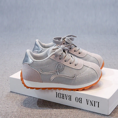 Children's Sneakers 3-18 Years Old Four Seasons Yellow Breathable Boys Girls Casual Shoes Gray Soft Non-slip Kids Running Shoes