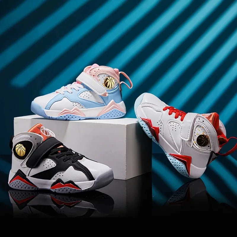 Children's Basketball Shoes for Boys Non-slip Breathable Comfortable Sport Shoes Boys Outdoor Training Basketball Sneakers