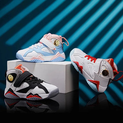 Children's Basketball Shoes for Boys Non-slip Breathable Comfortable Sport Shoes Boys Outdoor Training Basketball Sneakers