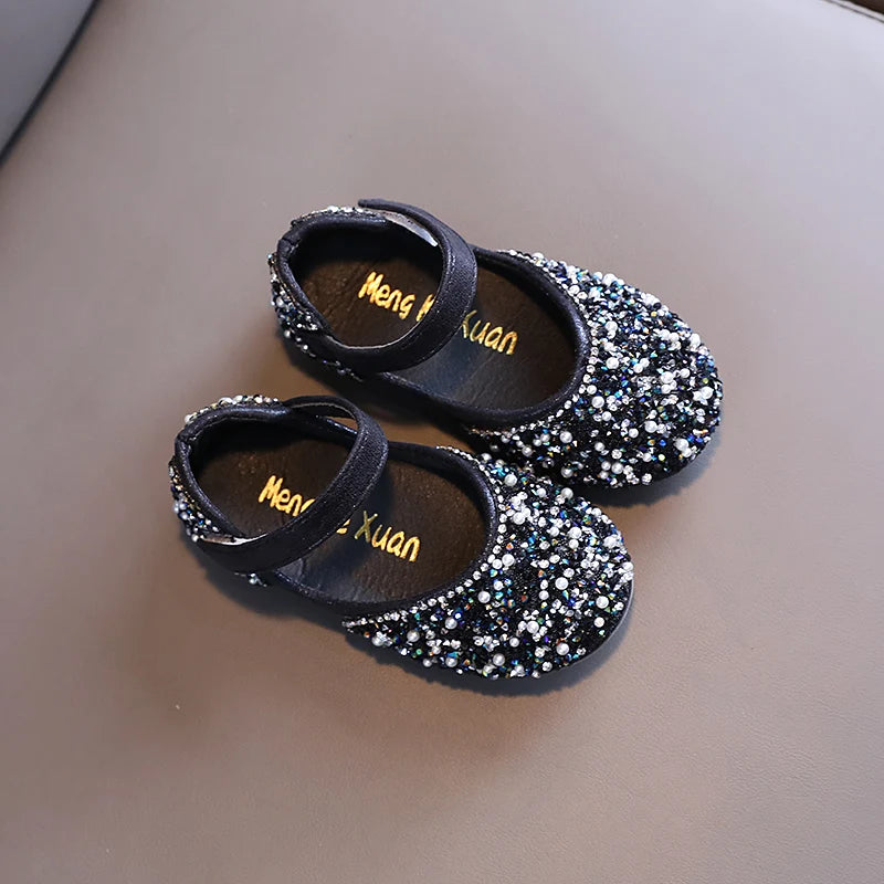 Girl's Princess Shoes Summer Glimmer Round Toe Party Dance Flat Shoe for Girls Spring Size 21-36 Infant Children Mary Janes