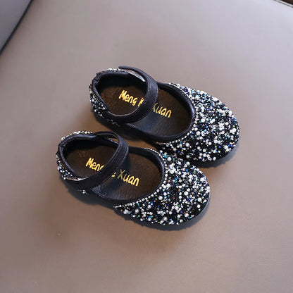 Girl's Princess Shoes Summer Glimmer Round Toe Party Dance Flat Shoe for Girls Spring Size 21-36 Infant Children Mary Janes