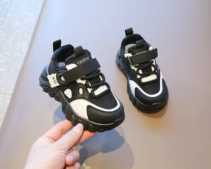 2025 New Spring Autumn Boys White Shoes Girls Breathable Mesh Casual Soft Sole Sneakers Kids Running Shoes Children Sports Shoes