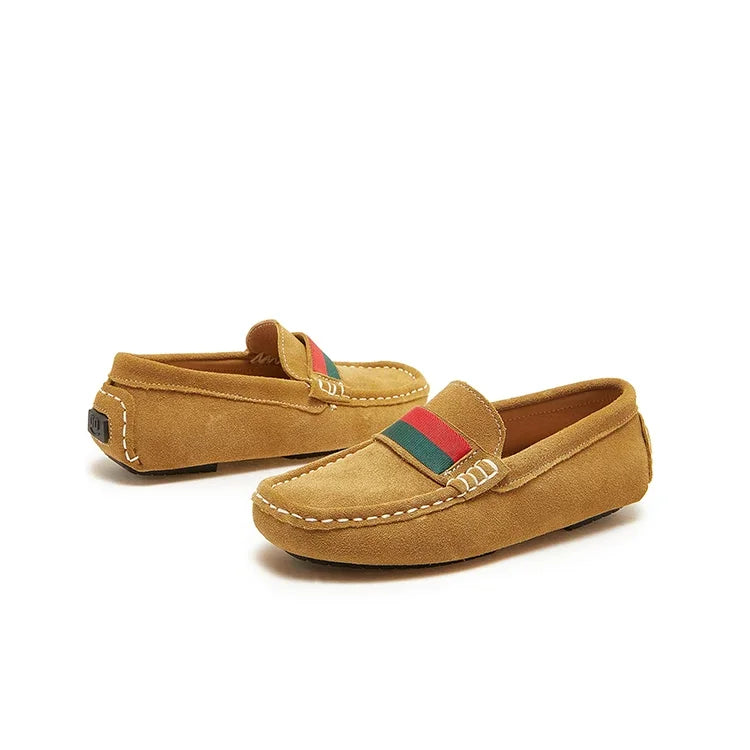 Boys Leather Shoes Black White for School Party Wedding Kids Formal Flats Loafers Slip-on Soft Loafers Children Moccasins 26-37