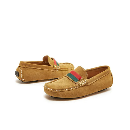 Boys Leather Shoes Black White for School Party Wedding Kids Formal Flats Loafers Slip-on Soft Loafers Children Moccasins 26-37