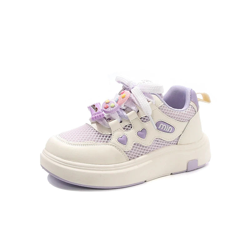 Girls' mesh shoes Spring and Autumn new children's sports shoes mesh breathable girls' casual shoes board shoes