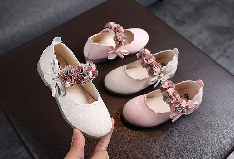 Kids Girls Party Shoes Students Non-slip Performance Leather Footwear Solid Color Children  Wedding Shoes Baby Princess Footwear