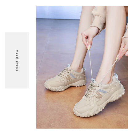 Low-top casual sneakers for women, versatile sports shoes, chunky dad shoes, slip-resistant and durable fashion shoes, KT299-1
