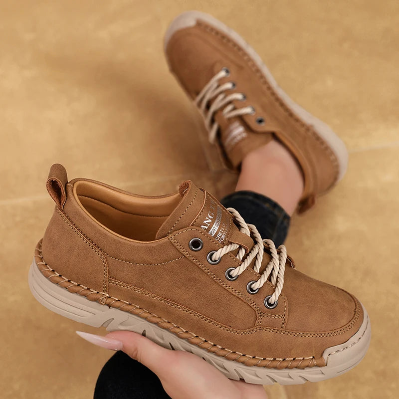 Platform Loafers 2025 New High Quality Men's Sports Shoes Leather Casual Shoes Autumn Breathable Men's Shoe Women's Flat Shoes