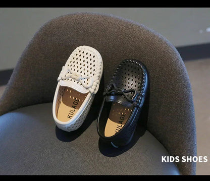 Kids Fashion Casual Shoes Slip-on Flats Boys Moccasins  Solid Color 2025 New Hot Soft Breathable Simple Hollow Children Loafers