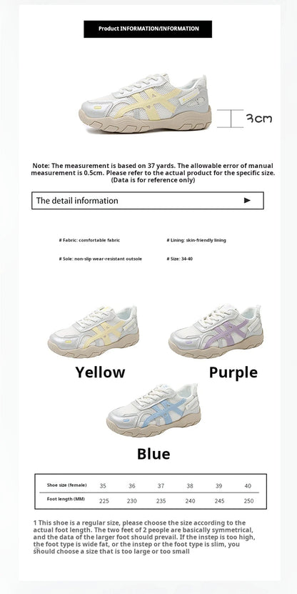 Women's Shoes Casual Platform Shoes Women Round Toe Lace-Up Tennis Vulcanized Sneakers New Style Korean Couple Elderly Shoes