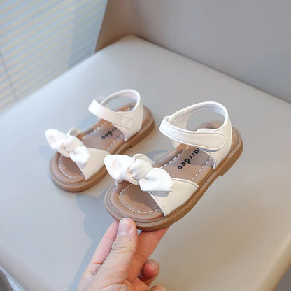 Girls Princess Sandals with Bow-knot Fashion Classic Baby Kids Beach Shoes Children Summer Sandals Simple Size 21-30 Hot Sale