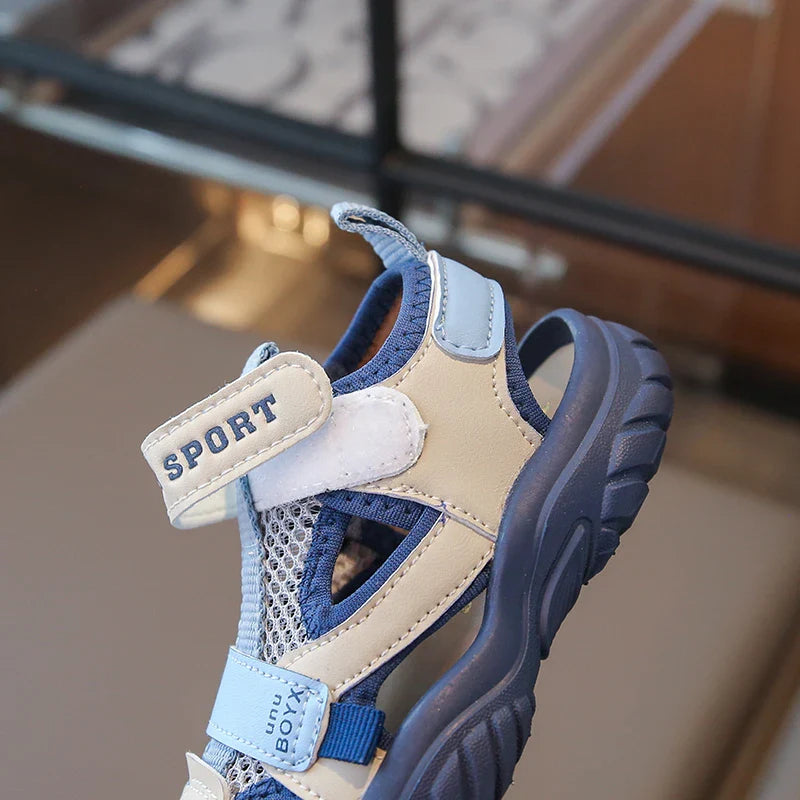 New Children's Sandals Soft Bottom Head Protection Boys and Girls Baby Walking Shoes Korean Style