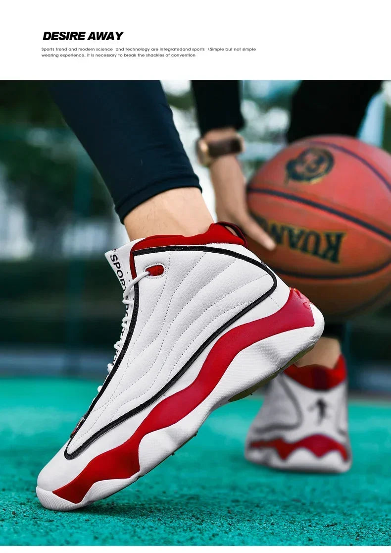 Original Boys High Ankles Sneakers Anti Slip Basketball Trainers Unisex Plus Size 45 Outdoor Sneakers for Men Basket Shoe Women