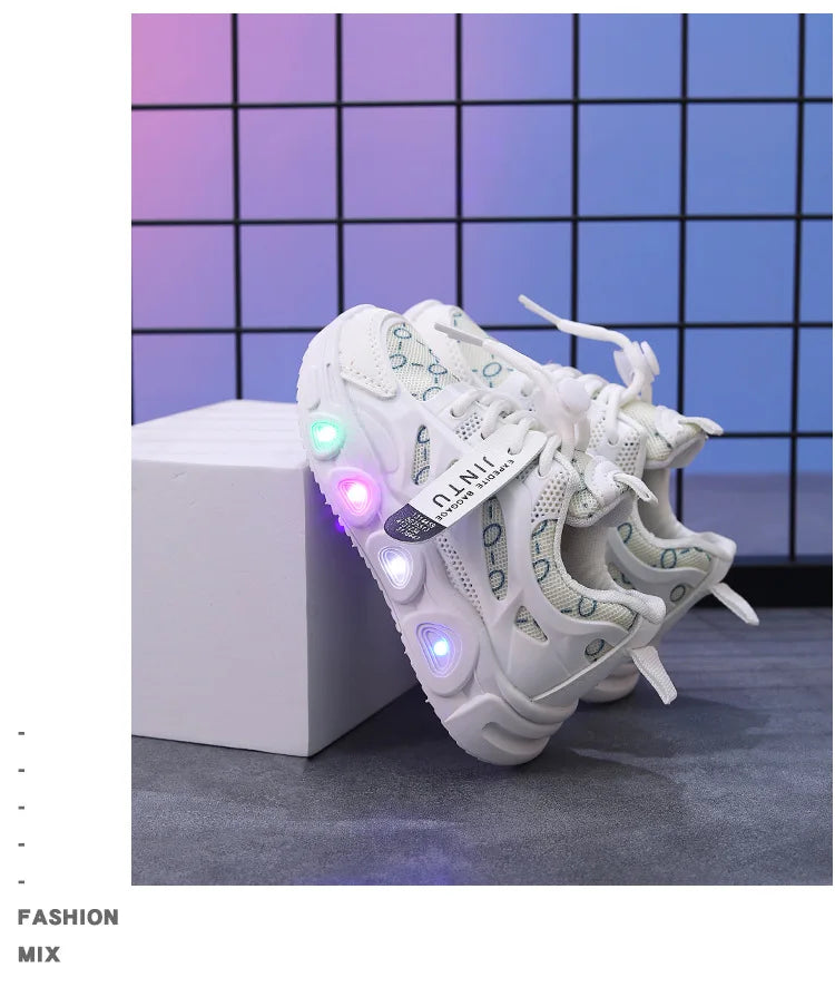 Kids Sneakers Spring New Girl Sneakers Casual LED Kid Shoes Fashion Girls' Shoes Designer Shoes Tenis De Mujer