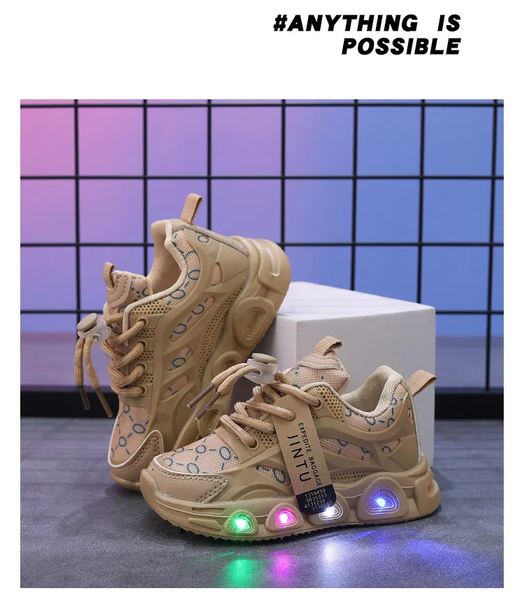 Kids Sneakers Spring New Girl Sneakers Casual LED Kid Shoes Fashion Girls' Shoes Designer Shoes Tenis De Mujer