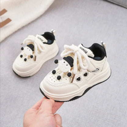 New Style Girls' Board Shoes With Fashionable Leather Surface Cute Casual Shoes Children S