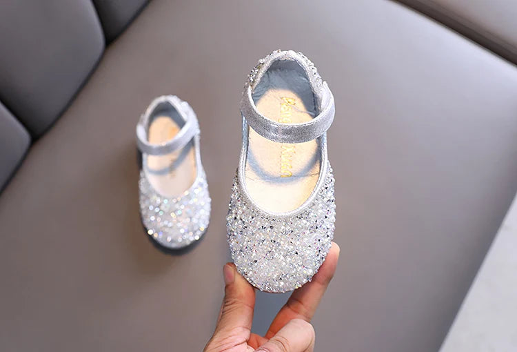 Girl's Princess Shoes Summer Glimmer Round Toe Party Dance Flat Shoe for Girls Spring Size 21-36 Infant Children Mary Janes