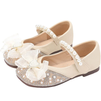 Girls’ Princess-Style Dress Shoes – Faux Leather Mary Janes with Sparkle Accents, Comfortable for Parties & Special Occasions