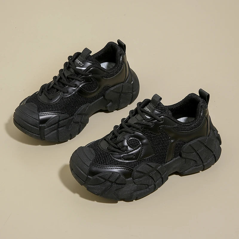 Women Platform Sneakers Lace Up Running Sports Shoes Soft Breathable Tennis Sneakers Casual Outdoor Comfortable Shoes For Female