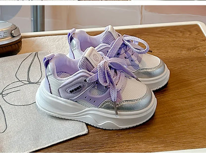 Students Sneakers Soft Sole Girls Running Shoes Mesh Breathable New Fashion Toddle Children Sports Shoes Non-slip Trendy