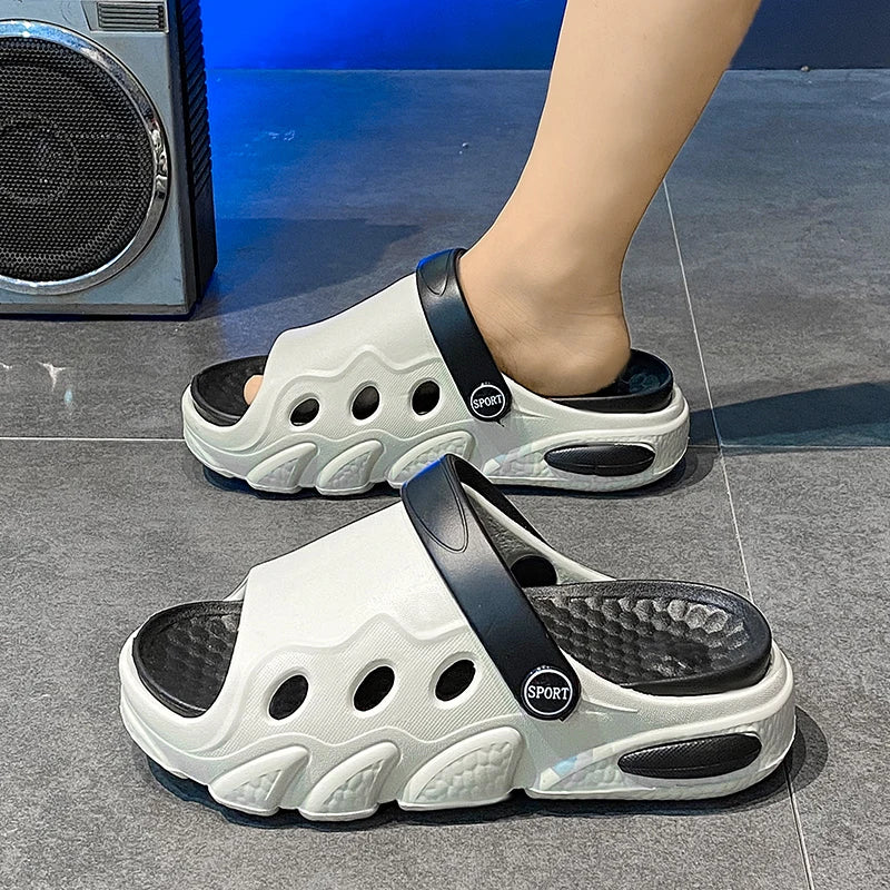 Soft-soled slippers Boys 2025 summer new two-wear children's flip-flops sandals girls breathable non-slip beach shoes