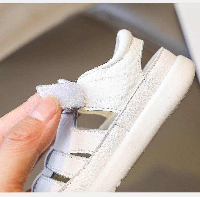 Baby Boys Sandals Girls Casual Shoes Summer Infant Toddler Shoes Anti-Slippery Genuine Leather Sport Beach Sandals for Kids
