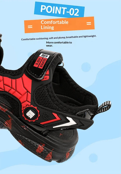 A pair of children's summer open-toe sports sandals, soft and comfortable mech-style flat shoes, sizes 28-40，WK-TX188