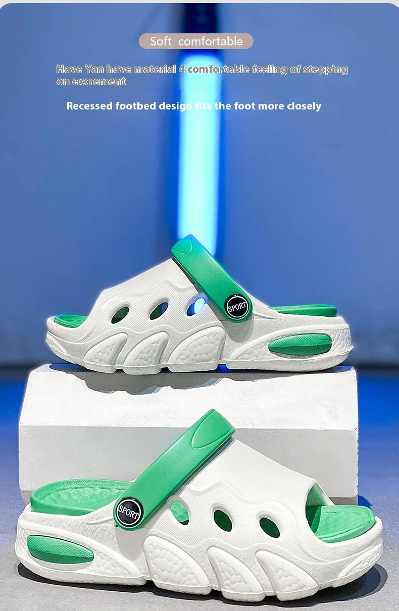 Soft-soled slippers Boys 2025 summer new two-wear children's flip-flops sandals girls breathable non-slip beach shoes