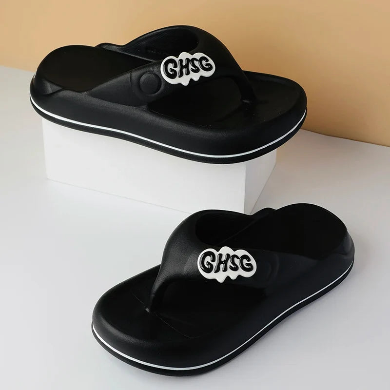 Solid Color Non-slip Leisure Couple Slippers Women Summer Beach Slippers Outdoor Women Flip Flops Breathable Beach sandals women (Available)