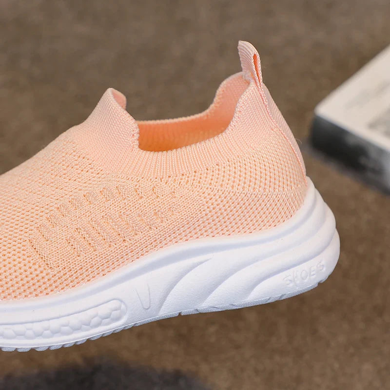 Lightweight Boys Girls Casual Shoes Breathable Slip on Kids Casual Sneakers Anti-slip Toddler Flats Outdoor Walking Shoes