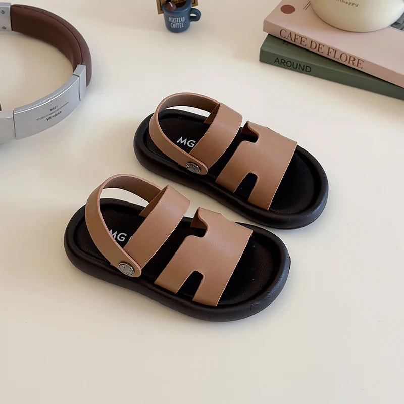 Summer New Children Sandals for Girls Boys Fashion Korean Style Soft Non-slip Versatile Chic Open-toe Casual Beach Shoes